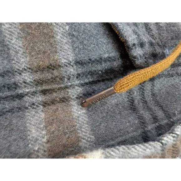 Prana Bolster Wool Blend Flannel Hooded Jacket Mens Medium Gray Plaid - Picture 6 of 11